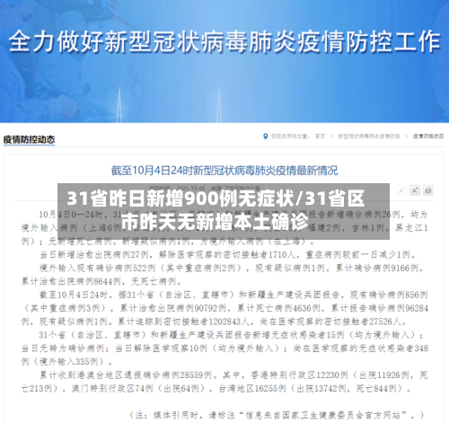 31省昨日新增900例无症状/31省区市昨天无新增本土确诊-第3张图片