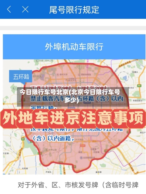 今日限行车号北京(北京今日限行车号多少)