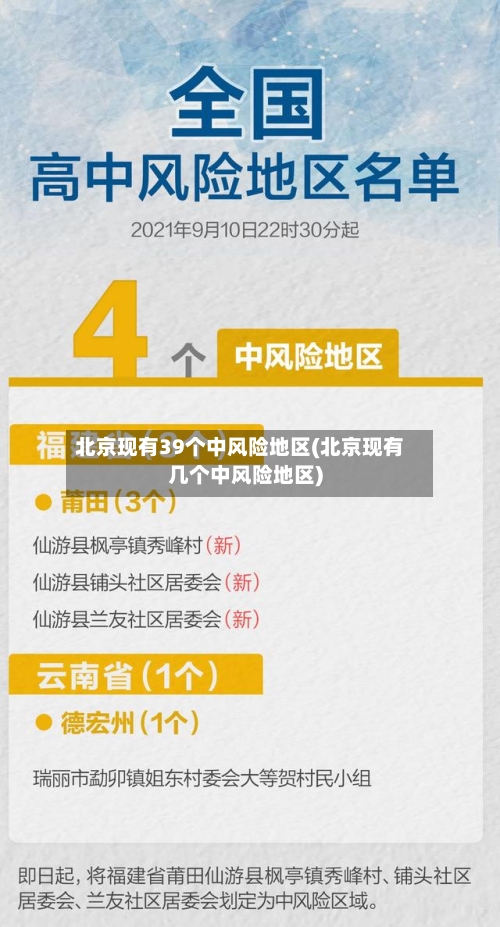 北京现有39个中风险地区(北京现有几个中风险地区)