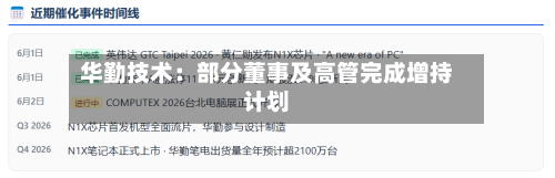 华勤技术：部分董事及高管完成增持计划
