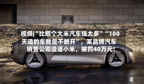 视频|“比那个大米汽车强太多”“180天造的车我是不敢开”，某品牌汽车销售公司造谣小米，被罚40万元!-第3张图片