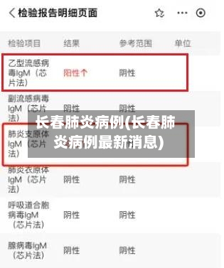 长春肺炎病例(长春肺炎病例最新消息)
