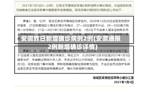 安徽昨日新增确诊病例2例(安徽通报2例新增确诊详情)-第2张图片