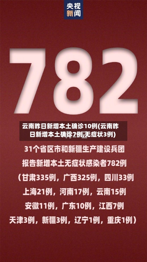 云南昨日新增本土确诊10例(云南昨日新增本土确诊7例,无症状3例)
