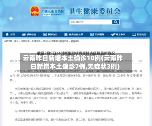 云南昨日新增本土确诊10例(云南昨日新增本土确诊7例,无症状3例)-第2张图片