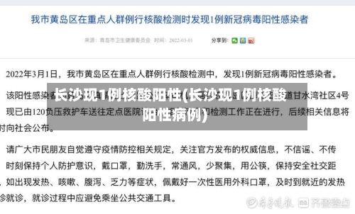 长沙现1例核酸阳性(长沙现1例核酸阳性病例)-第2张图片