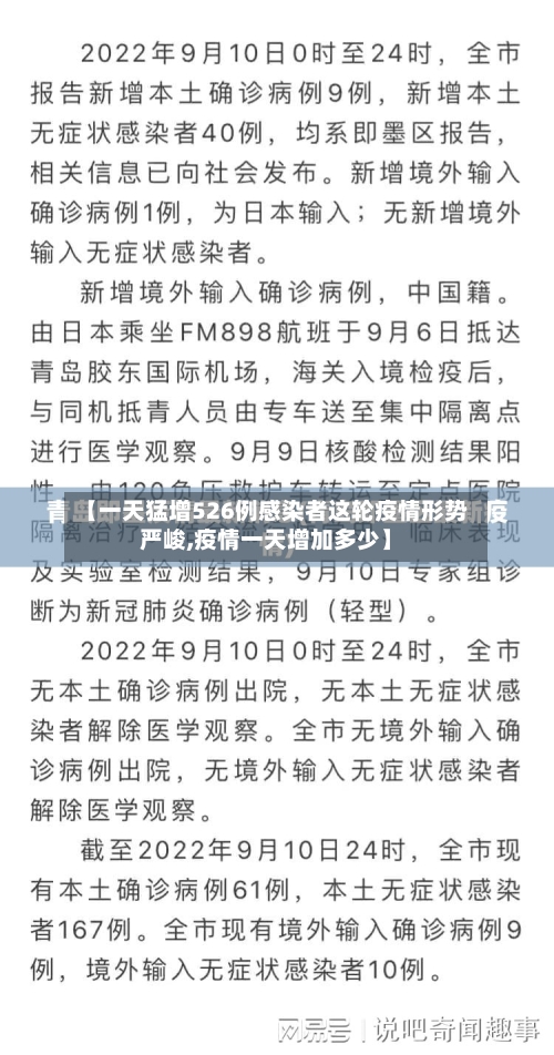【一天猛增526例感染者这轮疫情形势严峻,疫情一天增加多少】