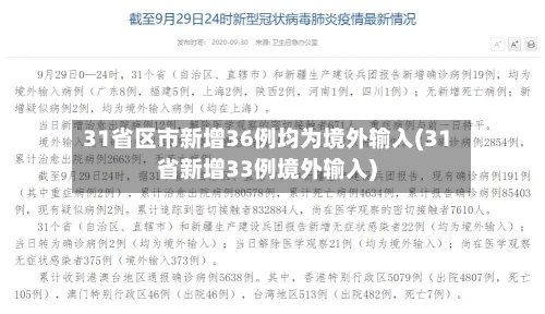 31省区市新增36例均为境外输入(31省新增33例境外输入)