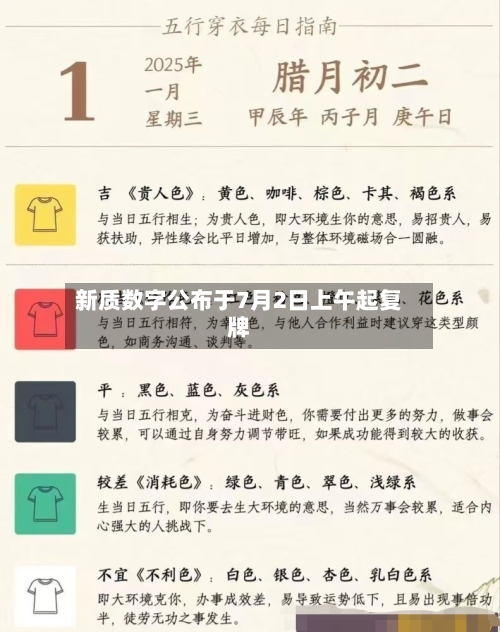 新质数字公布于7月2日上午起复牌