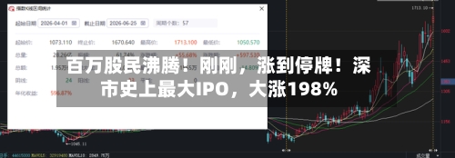 百万股民沸腾！刚刚，涨到停牌！深市史上最大IPO，大涨198%