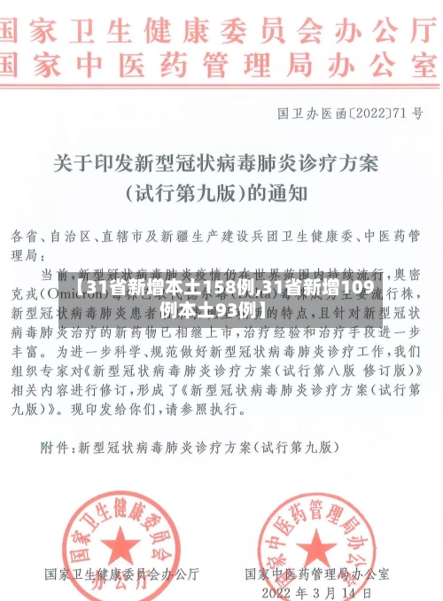【31省新增本土158例,31省新增109例本土93例】