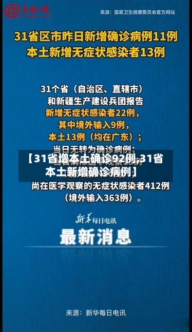 【31省增本土确诊92例,31省本土新增确诊病例】