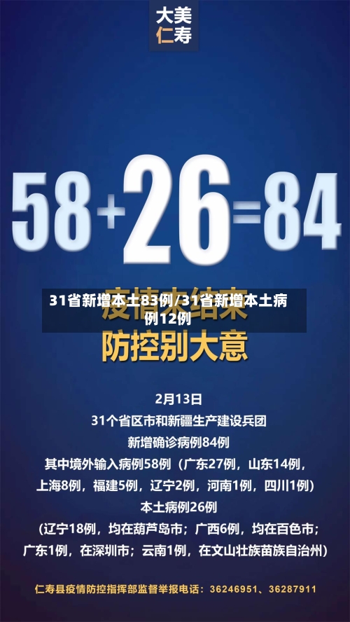 31省新增本土83例/31省新增本土病例12例-第2张图片