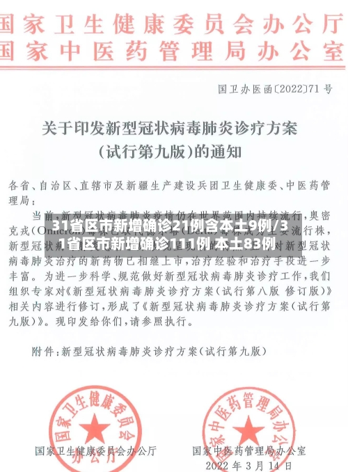 31省区市新增确诊21例含本土9例/31省区市新增确诊111例 本土83例-第3张图片