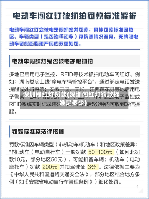 深圳闯红灯罚款(深圳闯红灯罚款标准是多少)