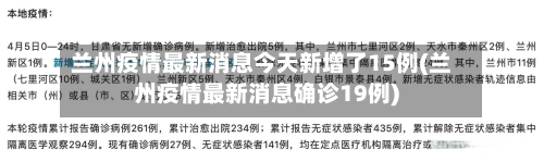 兰州疫情最新消息今天新增了15例(兰州疫情最新消息确诊19例)-第2张图片