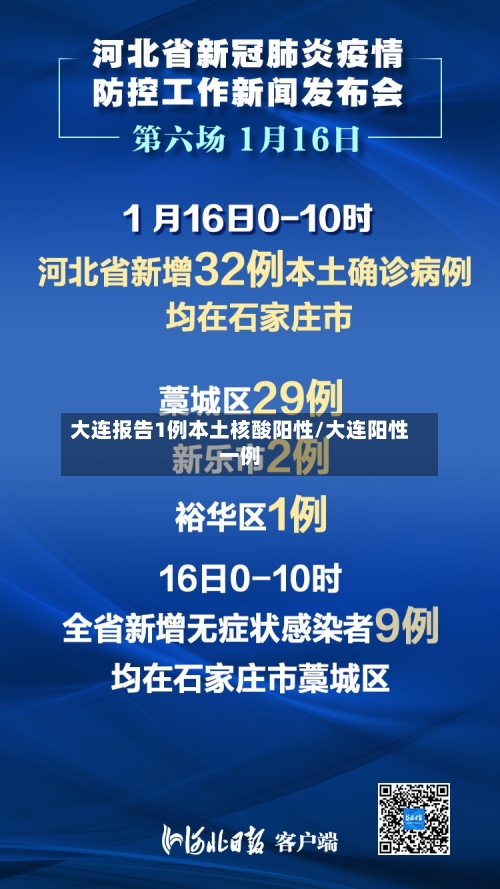 大连报告1例本土核酸阳性/大连阳性一例