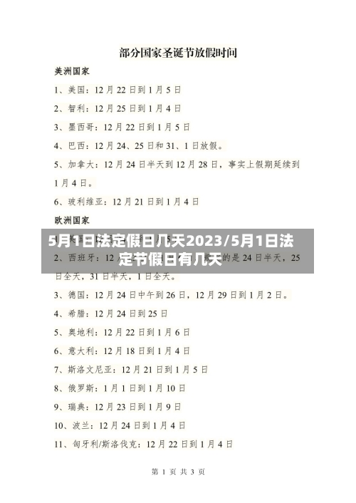 5月1日法定假日几天2023/5月1日法定节假日有几天