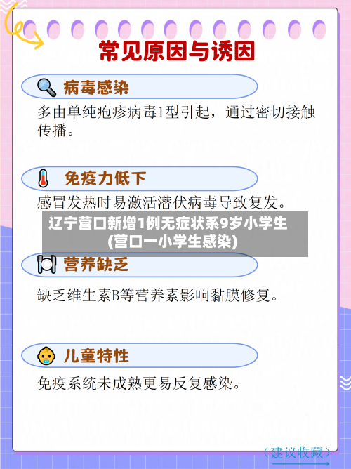 辽宁营口新增1例无症状系9岁小学生(营口一小学生感染)