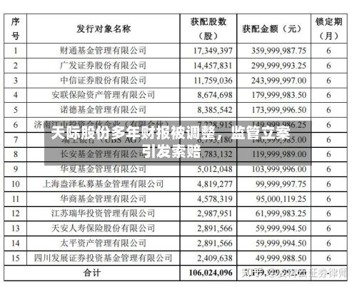 天际股份多年财报被调整，监管立案引发索赔-第3张图片