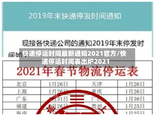 快递停运时间最新通知2021官方/快递停运时间表出炉2021