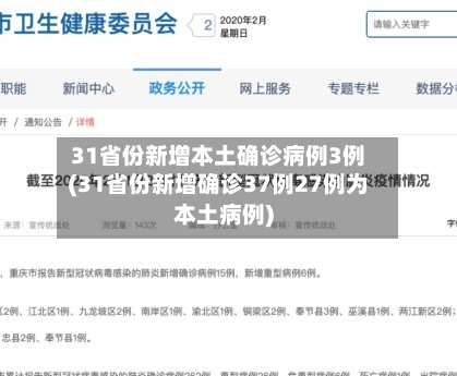 31省份新增本土确诊病例3例(31省份新增确诊37例27例为本土病例)