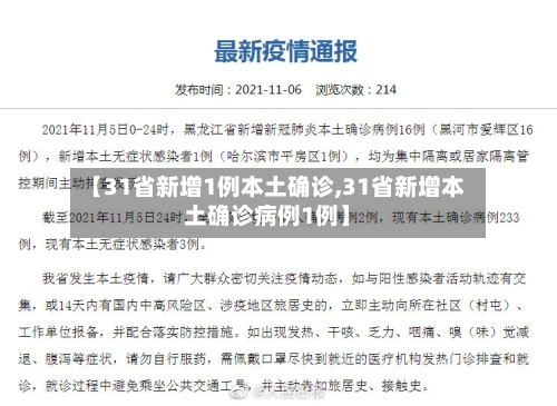 【31省新增1例本土确诊,31省新增本土确诊病例1例】-第2张图片