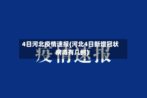 4日河北疫情速报(河北4日新增冠状病毒有几例)