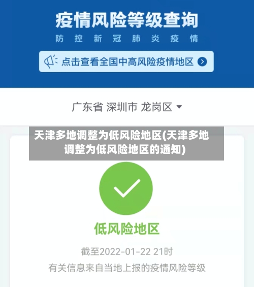 天津多地调整为低风险地区(天津多地调整为低风险地区的通知)