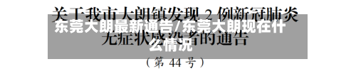 东莞大朗最新通告/东莞大朗现在什么情况