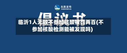 临沂1人无故不参加核酸被罚两百(不参加核酸检测能被发现吗)