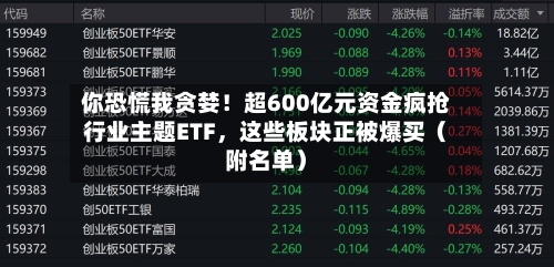 你恐慌我贪婪！超600亿元资金疯抢行业主题ETF，这些板块正被爆买（附名单）
