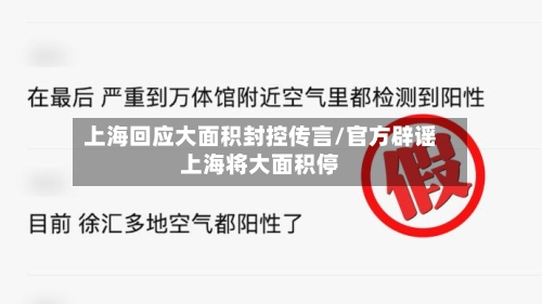 上海回应大面积封控传言/官方辟谣上海将大面积停-第2张图片