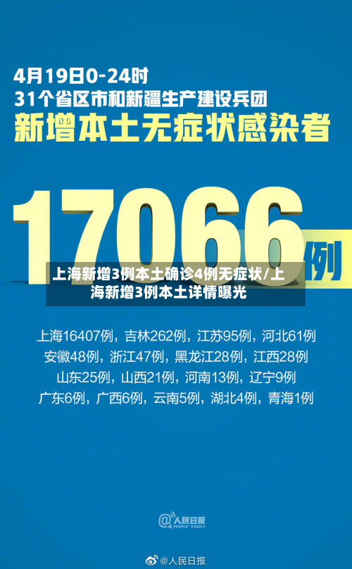 上海新增3例本土确诊4例无症状/上海新增3例本土详情曝光
