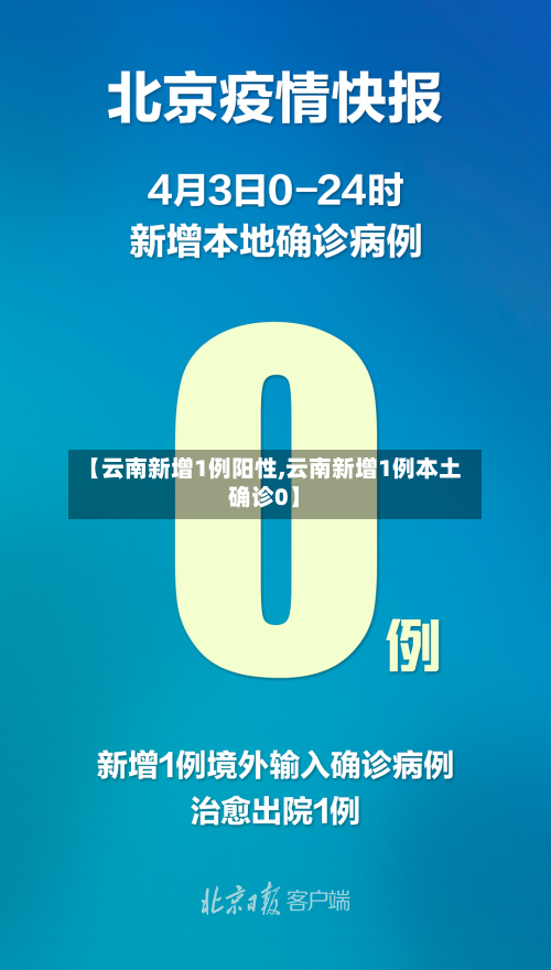 【云南新增1例阳性,云南新增1例本土确诊0】