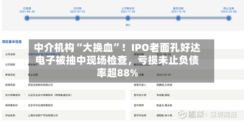 中介机构“大换血	”！IPO老面孔好达电子被抽中现场检查	，亏损未止负债率超88%-第2张图片
