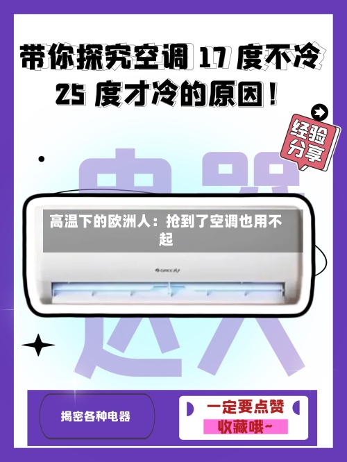 高温下的欧洲人：抢到了空调也用不起