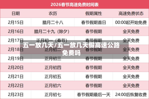 五一放几天/五一放几天假高速公路免费吗-第3张图片