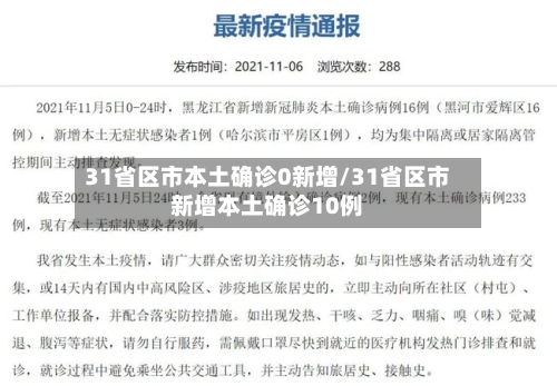 31省区市本土确诊0新增/31省区市新增本土确诊10例