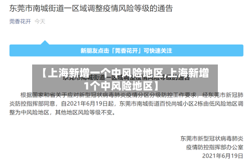 【上海新增一个中风险地区,上海新增1个中风险地区】-第3张图片