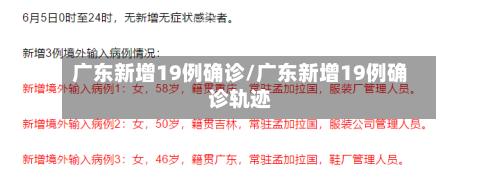 广东新增19例确诊/广东新增19例确诊轨迹-第2张图片