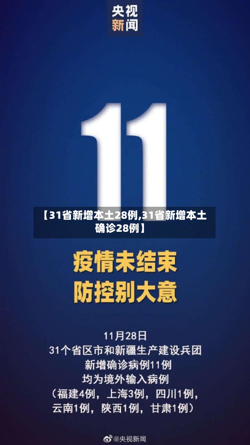 【31省新增本土28例,31省新增本土确诊28例】