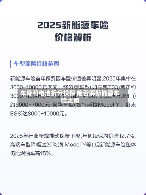 车身和电池拆分投保 能否解新能源车险之困