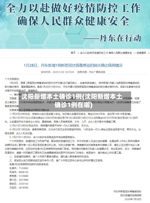沈阳新增本土确诊1例(沈阳新增本土确诊1例在哪)