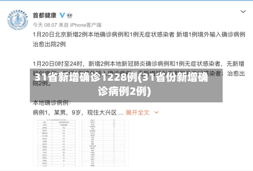31省新增确诊1228例(31省份新增确诊病例2例)-第2张图片