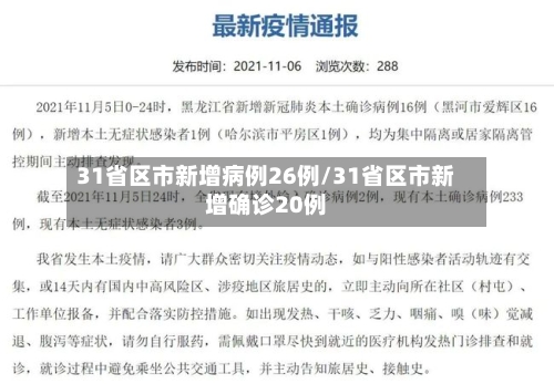 31省区市新增病例26例/31省区市新增确诊20例