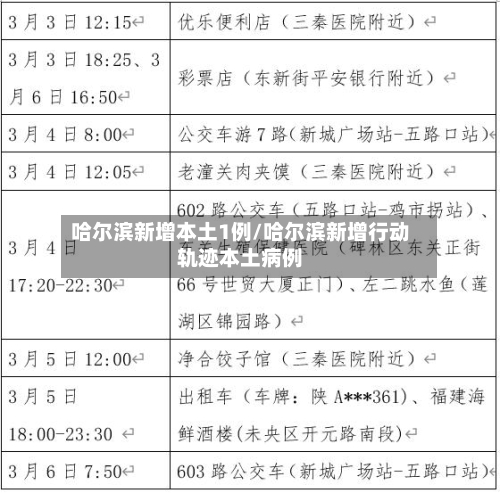 哈尔滨新增本土1例/哈尔滨新增行动轨迹本土病例-第3张图片