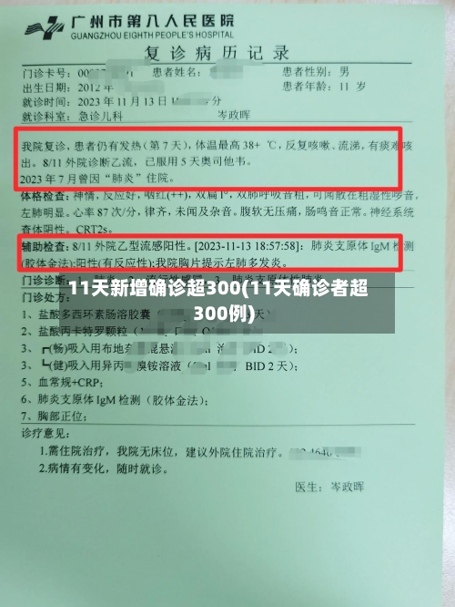 11天新增确诊超300(11天确诊者超300例)