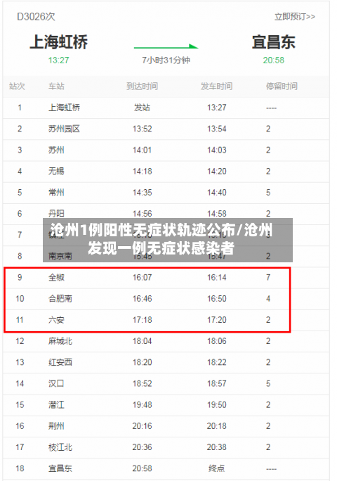 沧州1例阳性无症状轨迹公布/沧州发现一例无症状感染者