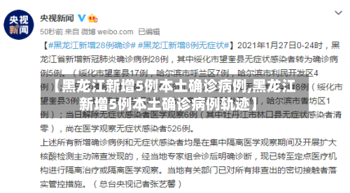 【黑龙江新增5例本土确诊病例,黑龙江新增5例本土确诊病例轨迹】